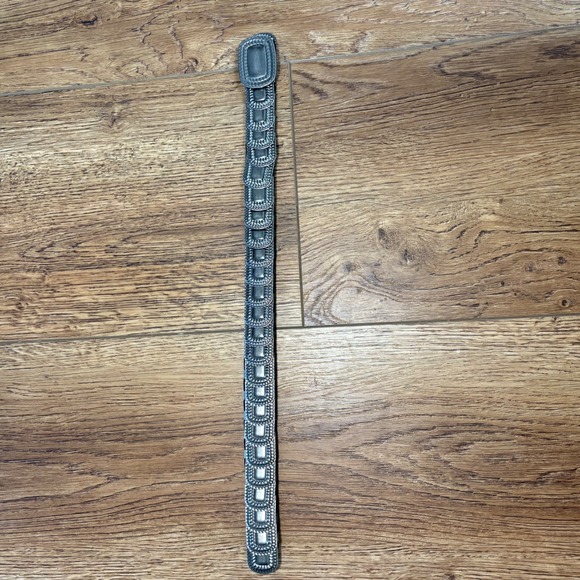 Vintage Silver Western Concho Style Stretch Elastic Belt Moto Boho Womens S/M - Picture 8 of 10